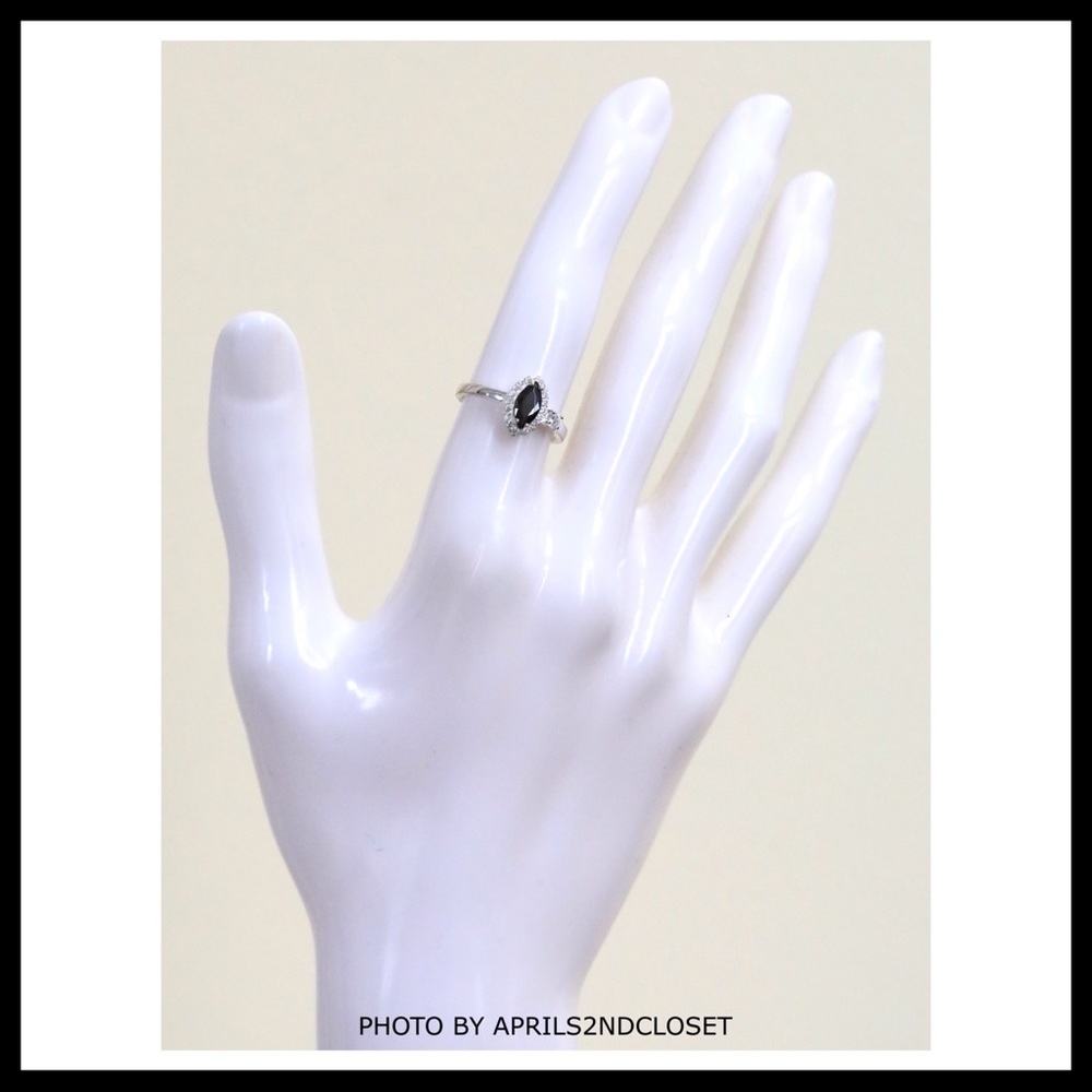 BLACK CZ DIAMOND PAVE COCKTAIL STATEMENT RING - Picture 6 of 8